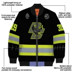 customized boston college eagles heartbeat accent black green bomber jacket best selling