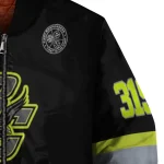 customized boston college eagles heartbeat accent black green bomber jacket best selling