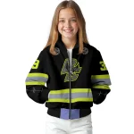 customized boston college eagles heartbeat accent black green bomber jacket best selling