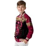 customized boston college eagles reaper hands maroon black varsity jacket best selling