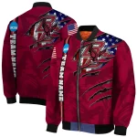 customized boston college eagles usa flag claws maroon bomber jacket best selling