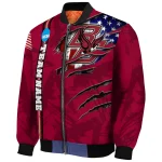 customized boston college eagles usa flag claws maroon bomber jacket best selling