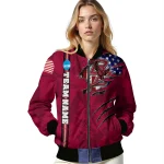 customized boston college eagles usa flag claws maroon bomber jacket best selling
