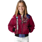 customized boston college eagles usa flag claws maroon bomber jacket best selling