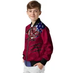 customized boston college eagles usa flag claws maroon bomber jacket best selling