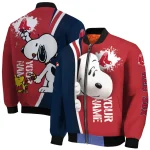 customized boston red sox snoopy head red bomber jacket best selling