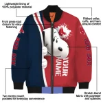 customized boston red sox snoopy head red bomber jacket best selling