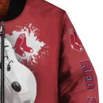 customized boston red sox snoopy head red bomber jacket best selling