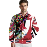 customized boston red sox stars and stripes slashes red varsity jacket best selling