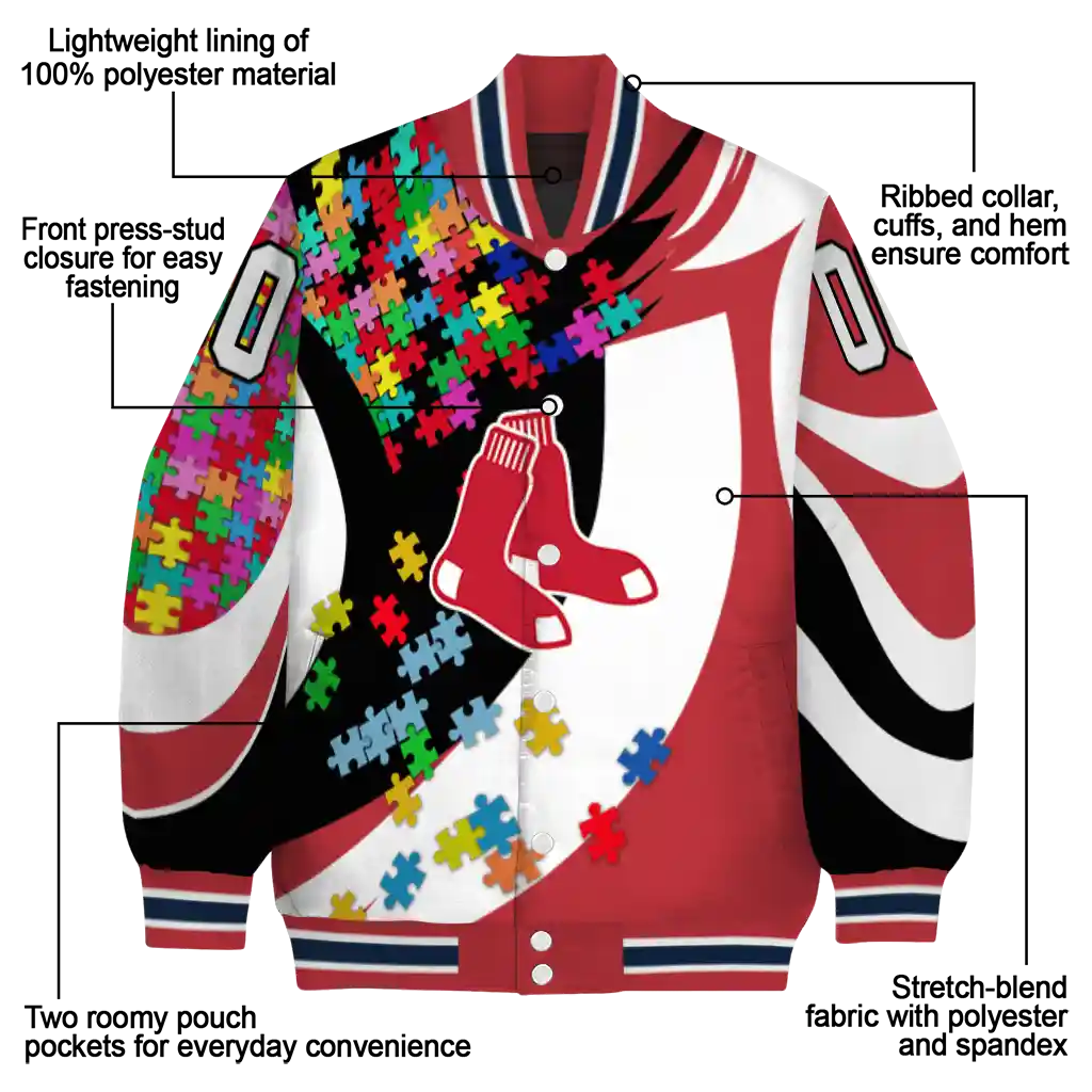customized boston red sox stars and stripes slashes red varsity jacket new arrival customized boston red sox stars and stripes slashes red varsity jacket new arrival