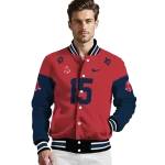 customized boston red sox team patch red varsity jacket best selling