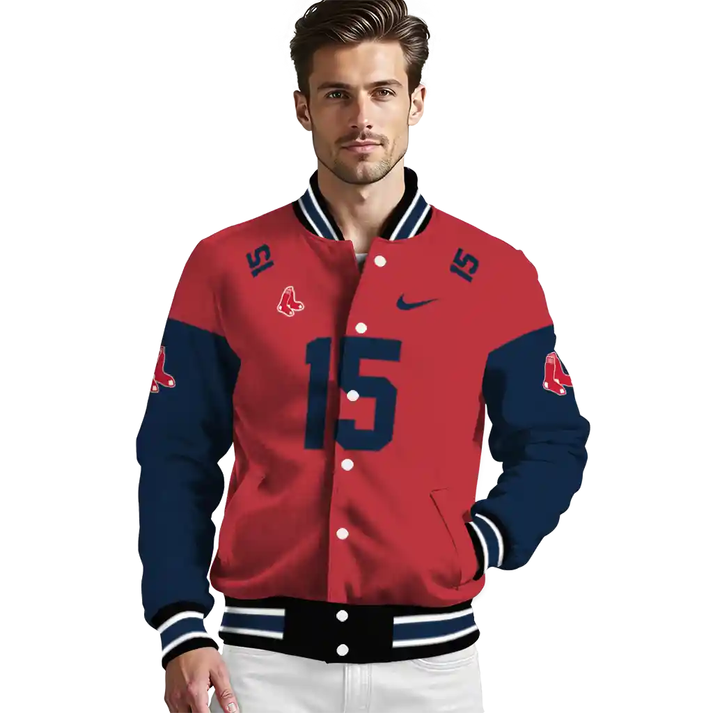 customized boston red sox team patch red varsity jacket high quality customized boston red sox team patch red varsity jacket high quality