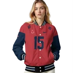 customized boston red sox team patch red varsity jacket best selling
