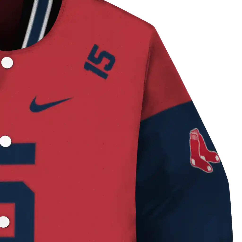 customized boston red sox team patch red varsity jacket premium grade customized boston red sox team patch red varsity jacket premium grade