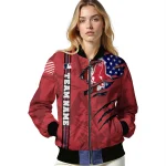 customized boston red sox us flag claws red bomber jacket best selling