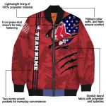 customized boston red sox us flag claws red bomber jacket best selling