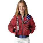 customized boston red sox us flag claws red bomber jacket best selling