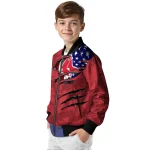 customized boston red sox us flag claws red bomber jacket best selling