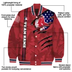 customized boston red sox us flag claws red varsity jacket best selling