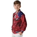 customized boston red sox us flag claws red varsity jacket best selling