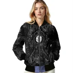 customized brooklyn nets antlers motif black bomber jacket best selling