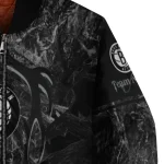 customized brooklyn nets antlers motif black bomber jacket best selling