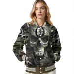 customized brooklyn nets camouflage skull camouflage varsity jacket best selling