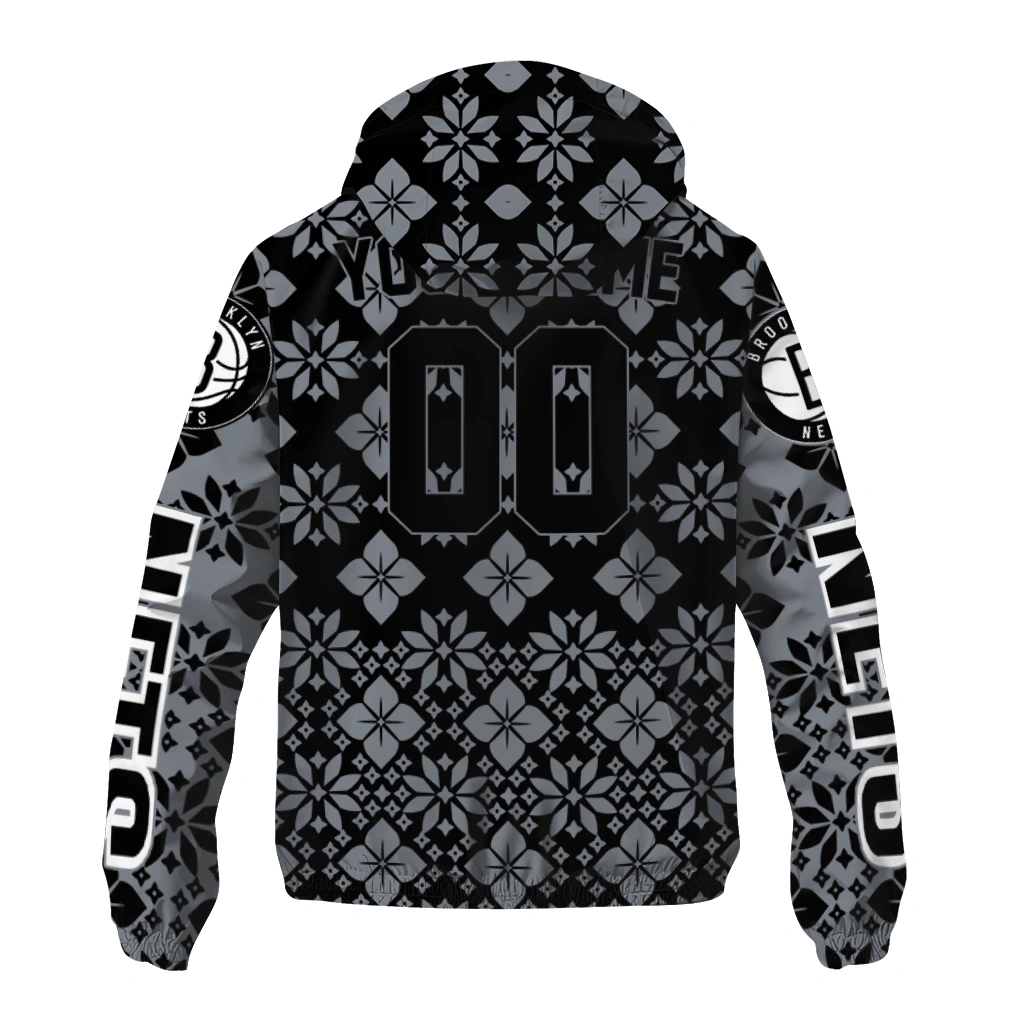 customized brooklyn nets geometric blossom black windbreaker jacket fashion forward customized brooklyn nets geometric blossom black windbreaker jacket fashion forward