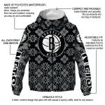 customized brooklyn nets geometric blossom black windbreaker jacket best selling