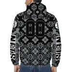 customized brooklyn nets geometric blossom black windbreaker jacket best selling