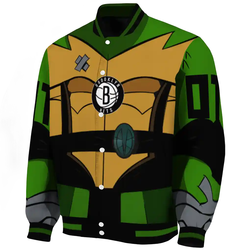 customized brooklyn nets turtle armor varsity jacket best selling customized brooklyn nets turtle armor varsity jacket best selling