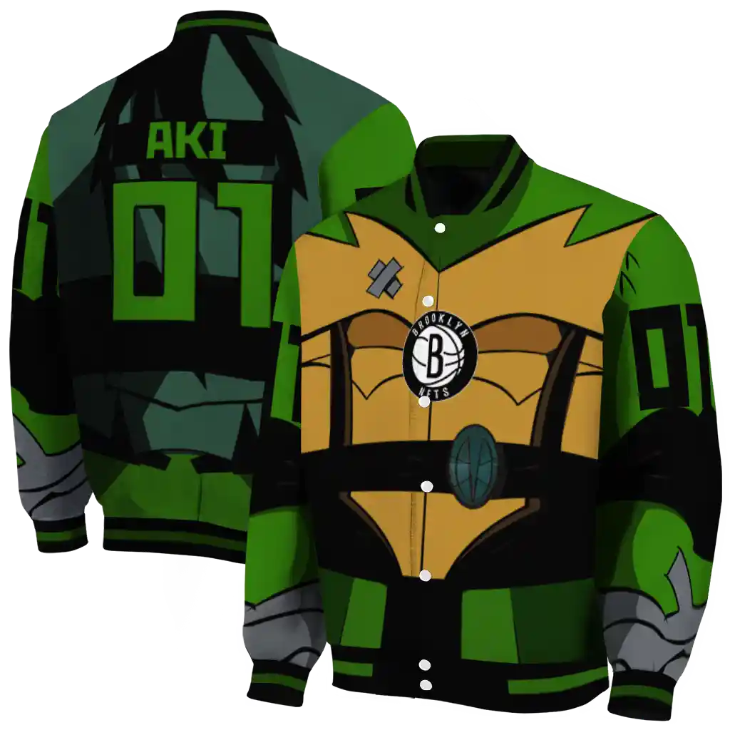 customized brooklyn nets turtle armor varsity jacket fashion forward customized brooklyn nets turtle armor varsity jacket fashion forward