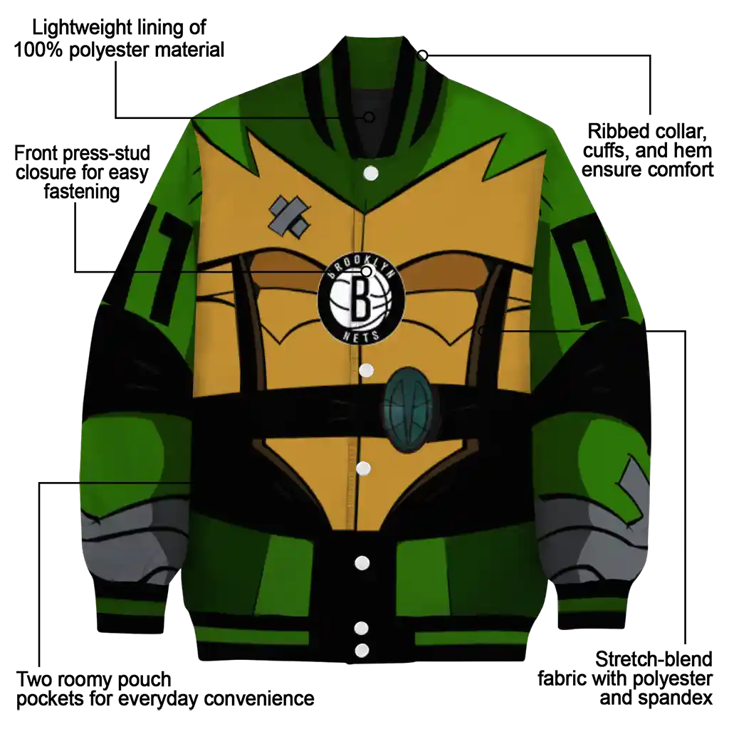 customized brooklyn nets turtle armor varsity jacket new arrival customized brooklyn nets turtle armor varsity jacket new arrival