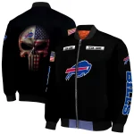 customized buffalo bills american flag skull black bomber jacket best selling