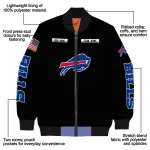customized buffalo bills american flag skull black bomber jacket best selling