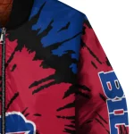 customized buffalo bills burst splatter blue bomber jacket best selling