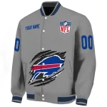 customized buffalo bills claw marking grey varsity jacket best selling