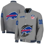 customized buffalo bills claw marking grey varsity jacket best selling