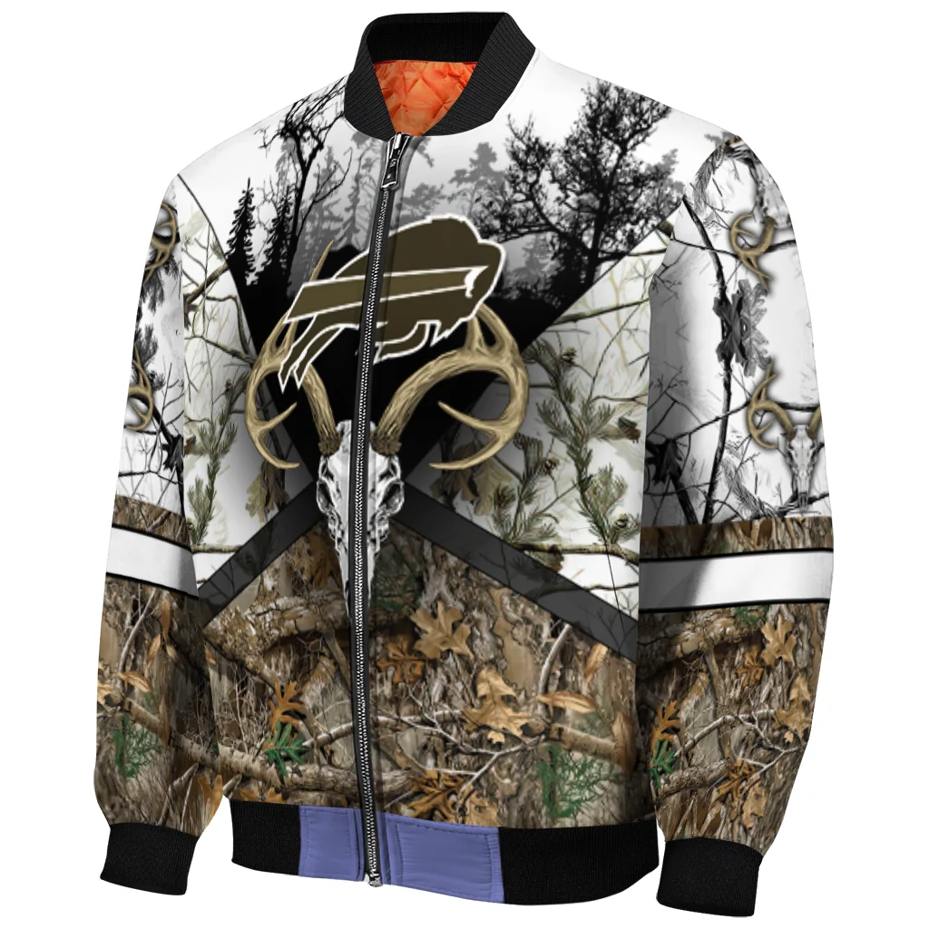 customized buffalo bills deer skull camouflage white bomber jacket fashion forward customized buffalo bills deer skull camouflage white bomber jacket fashion forward