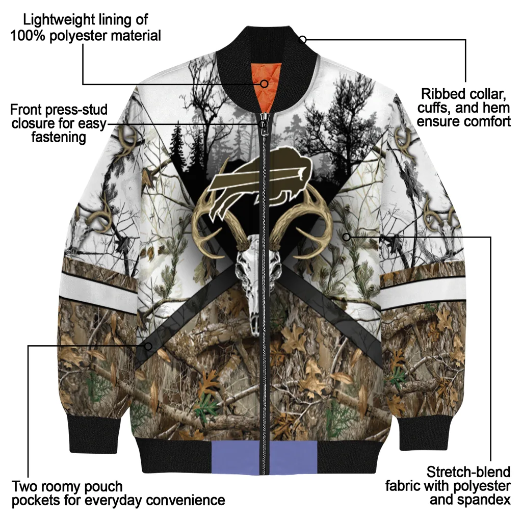 customized buffalo bills deer skull camouflage white bomber jacket new arrival customized buffalo bills deer skull camouflage white bomber jacket new arrival