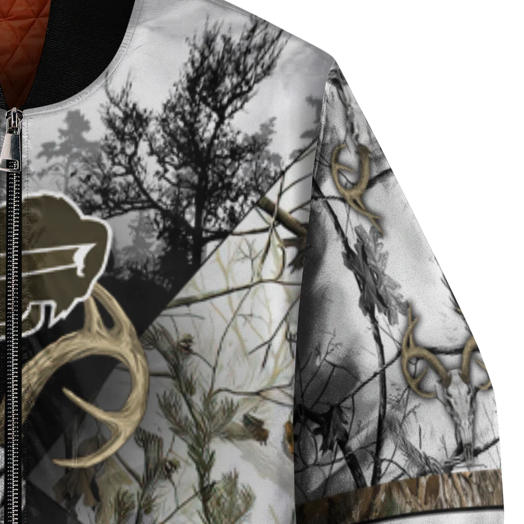 customized buffalo bills deer skull camouflage white bomber jacket premium grade customized buffalo bills deer skull camouflage white bomber jacket premium grade