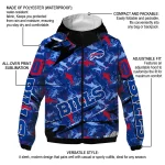 customized buffalo bills shark art blue windbreaker jacket best selling