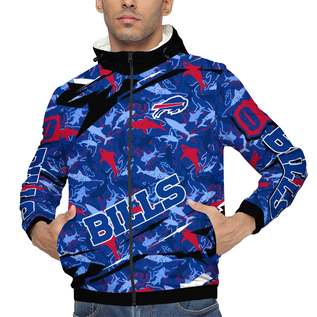 customized buffalo bills shark art blue windbreaker jacket top rated customized buffalo bills shark art blue windbreaker jacket top rated