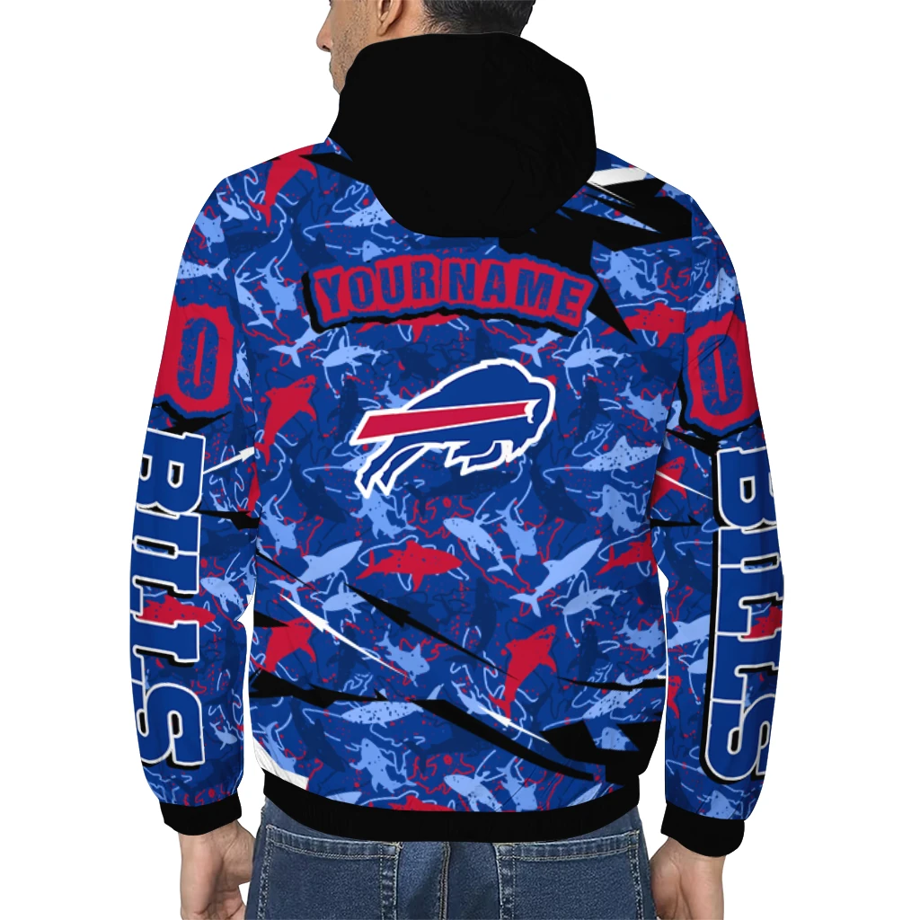 customized buffalo bills shark art blue windbreaker jacket trendy customized buffalo bills shark art blue windbreaker jacket trendy