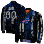 customized buffalo bills star stripes blue black bomber jacket best selling