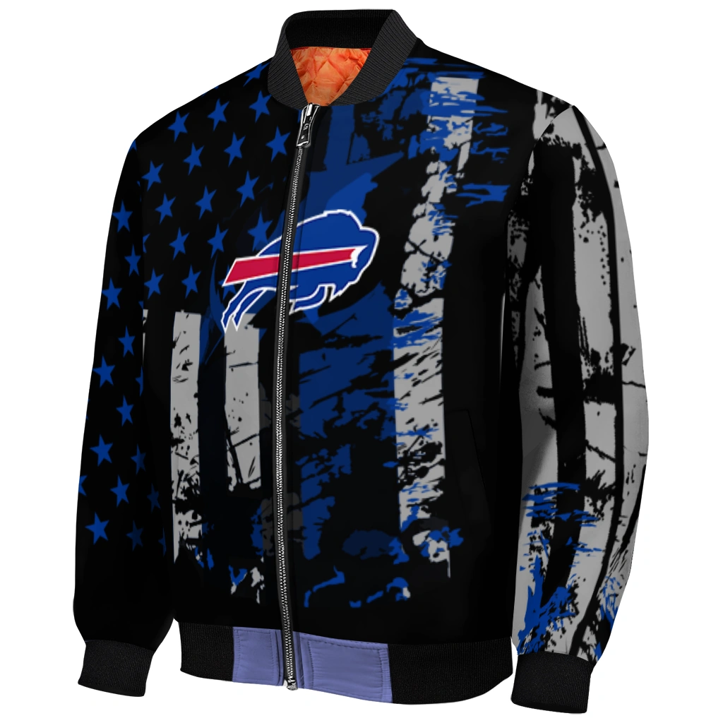 customized buffalo bills star stripes blue black bomber jacket fashion forward customized buffalo bills star stripes blue black bomber jacket fashion forward