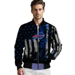 customized buffalo bills star stripes blue black bomber jacket best selling
