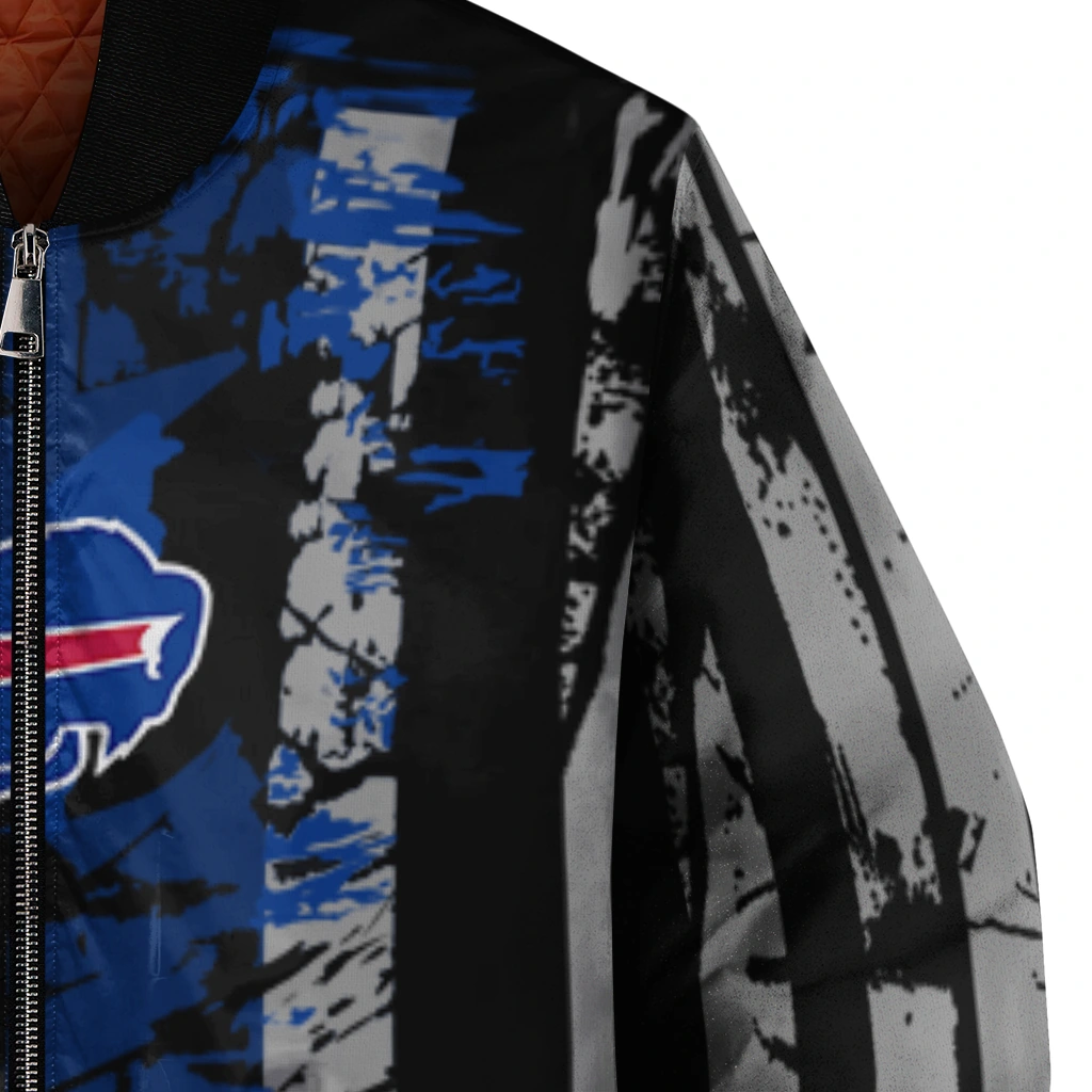 customized buffalo bills star stripes blue black bomber jacket premium grade customized buffalo bills star stripes blue black bomber jacket premium grade