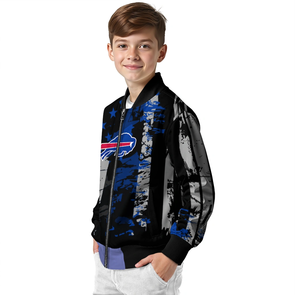 customized buffalo bills star stripes blue black bomber jacket trendy customized buffalo bills star stripes blue black bomber jacket trendy