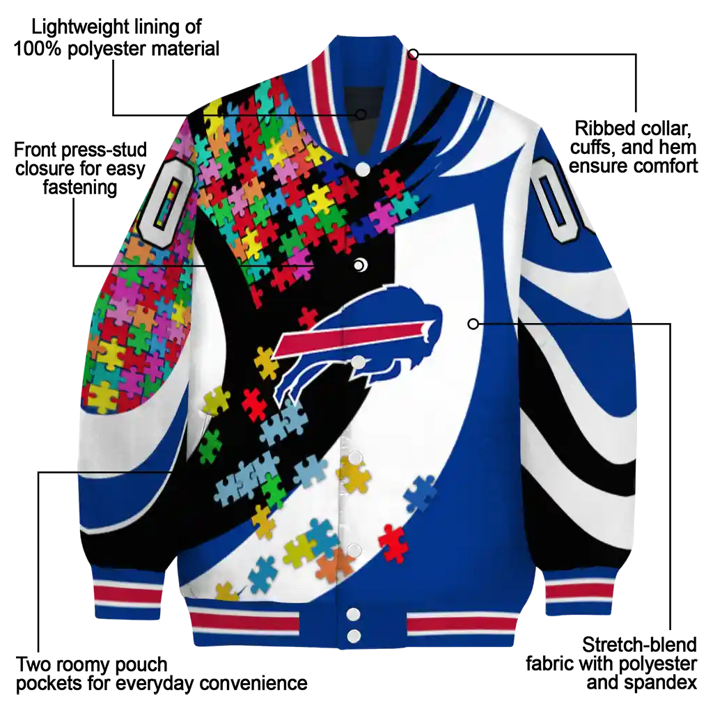customized buffalo bills stars and stripes slashes blue varsity jacket new arrival customized buffalo bills stars and stripes slashes blue varsity jacket new arrival